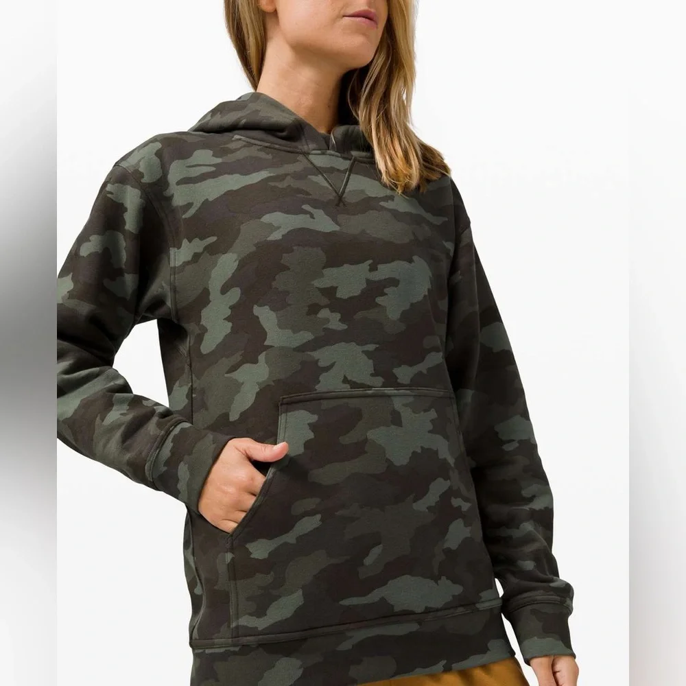 Lululemon All Yours Hoodie *Fleece Heritage 365‎ Camo Green Twill Multi Size 8